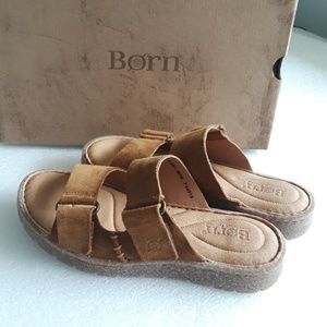 Born Dominica Slide Sandals - Tan Suede sz 6 -New